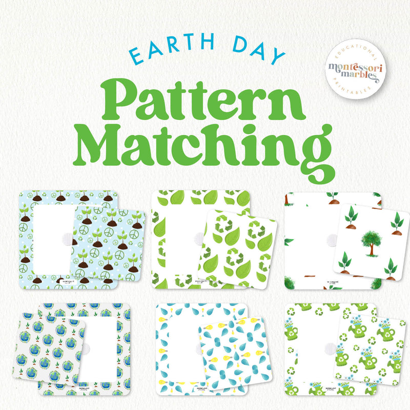 Earth Day-themed pattern matching puzzle for visual and ecological learning