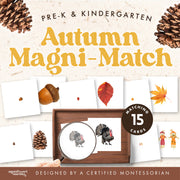 Fall season magnifying match for visual learning