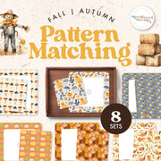 Fall-themed pattern matching visual puzzles for seasonal learning