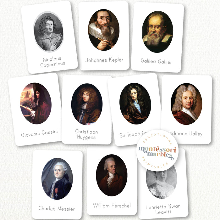 Famous Astronomers Nomenclature Cards
