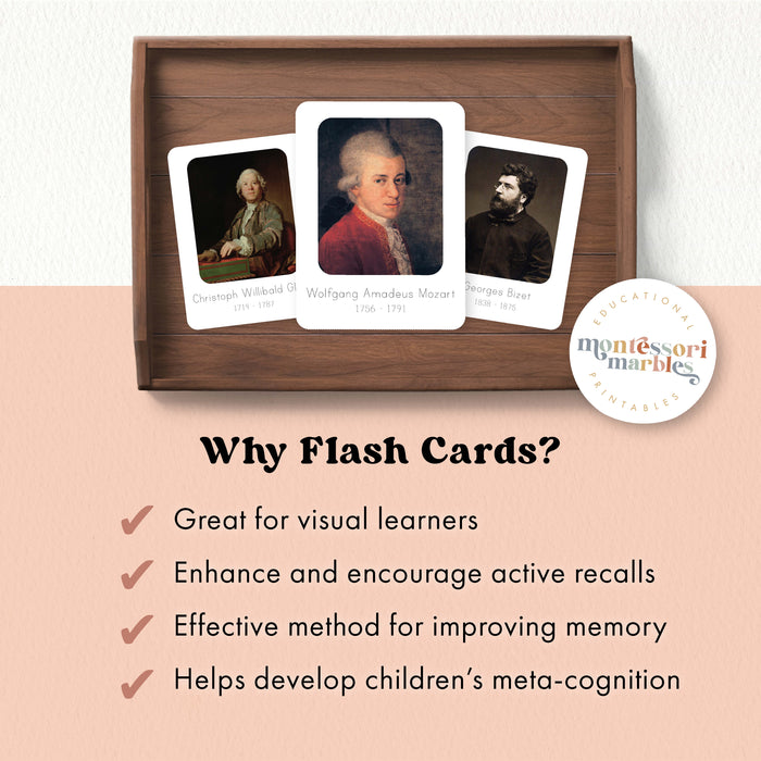 Famous Classical Music Composers Flash Cards