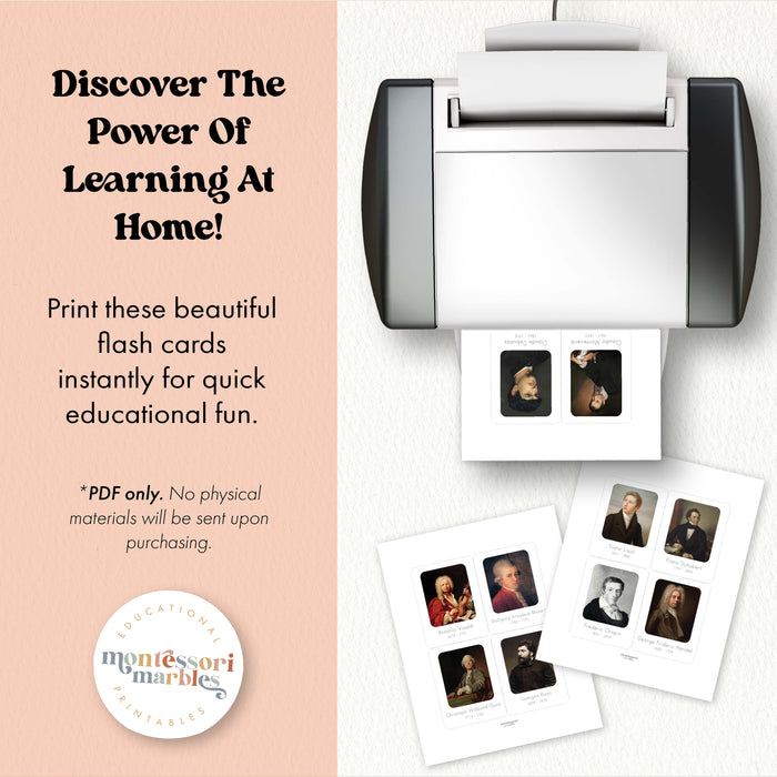 Famous Classical Music Composers Flash Cards