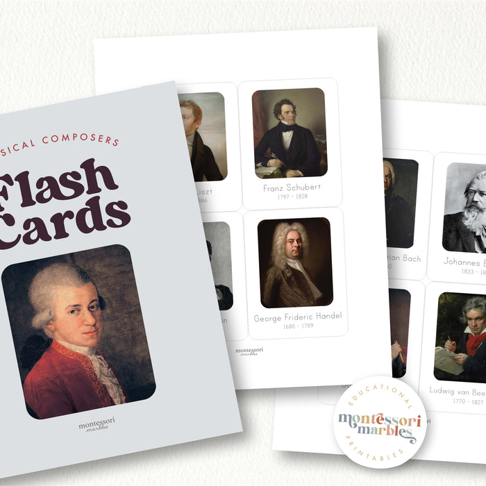 Famous Classical Music Composers Flash Cards