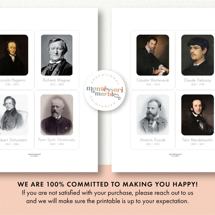 Famous Classical Music Composers Flash Cards