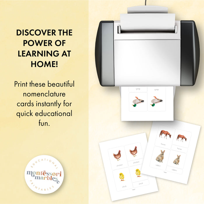 Farm Animals Nomenclature Cards