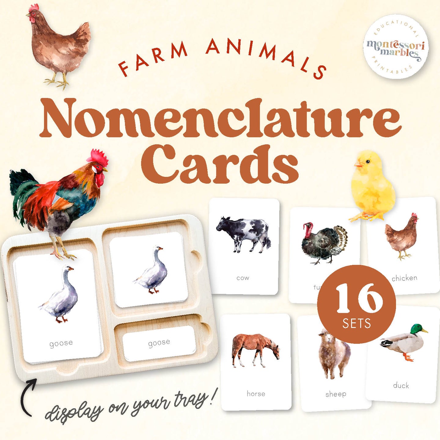 Farm Animals Nomenclature Cards