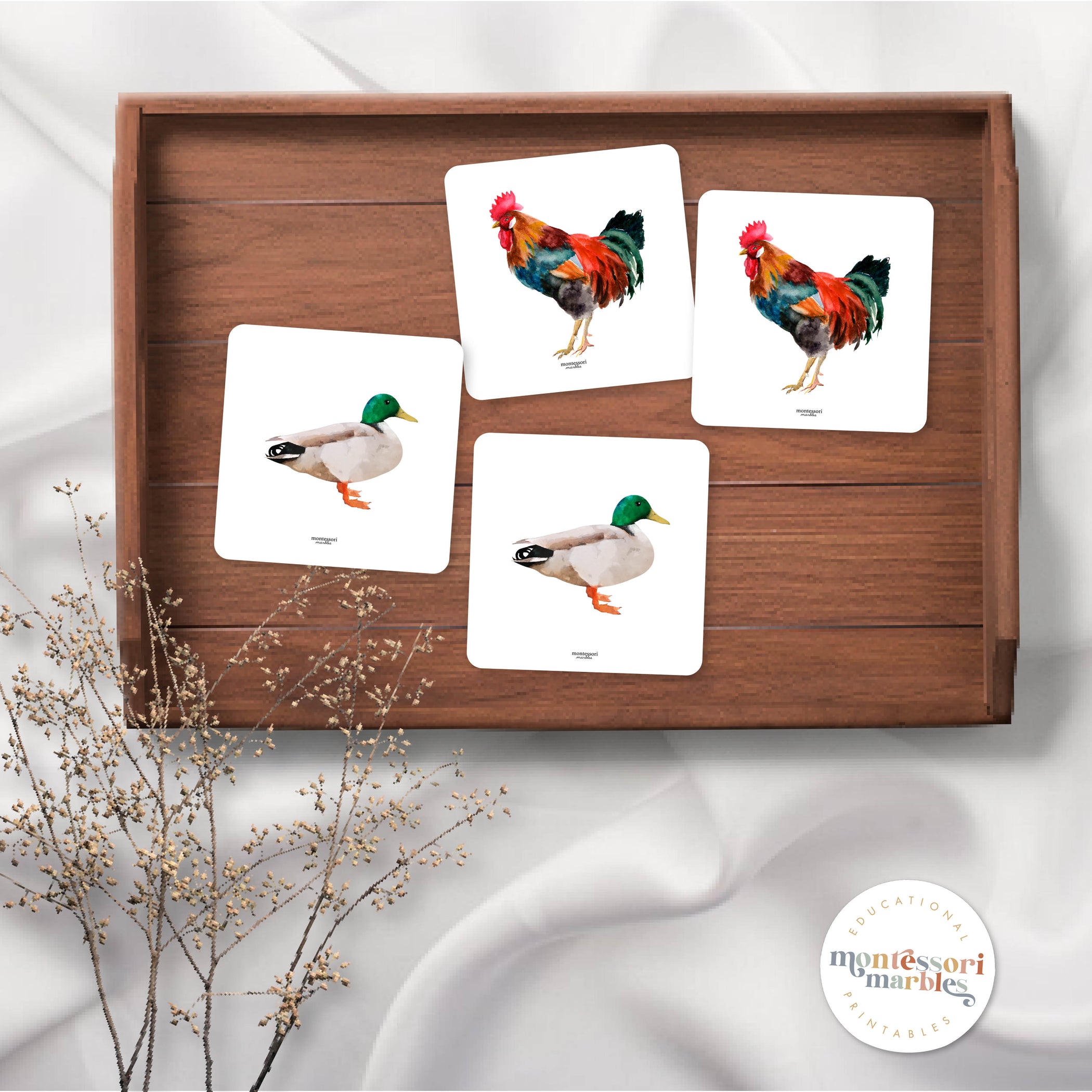 Farm Animals Picture Matching Memory Game | 20 Cards 10 Pairs Ages 3-6 ...
