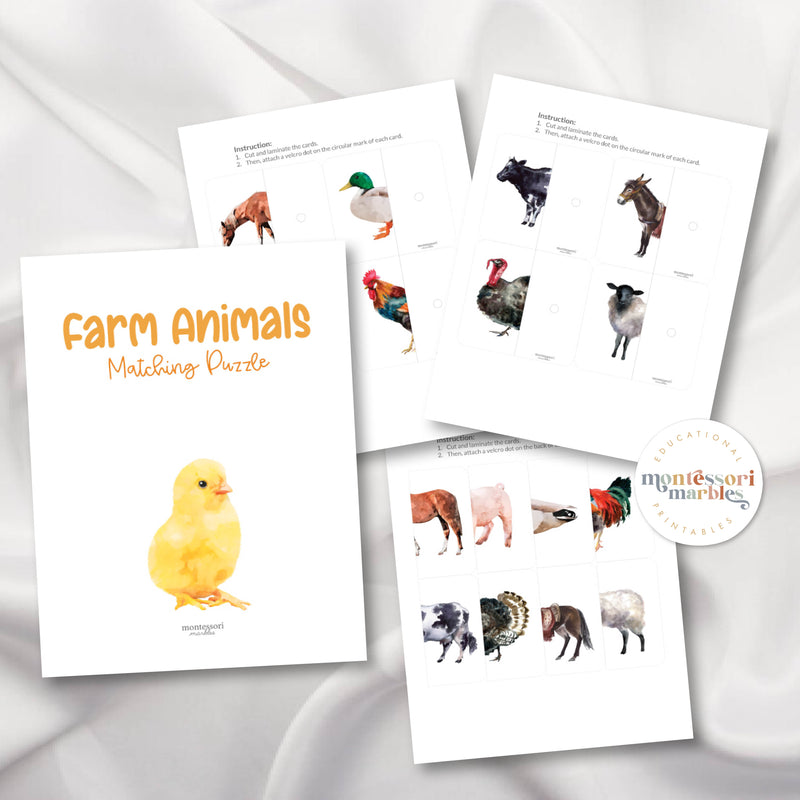 Farm Animals Two-Piece Puzzles