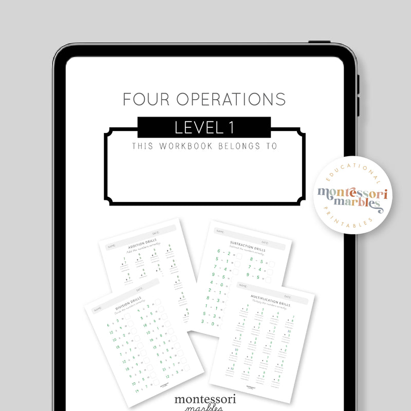 Math Operations Workbook Level 1