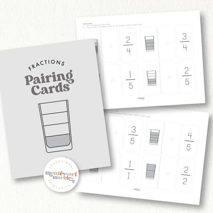 Fractions Pairing Cards Level 1