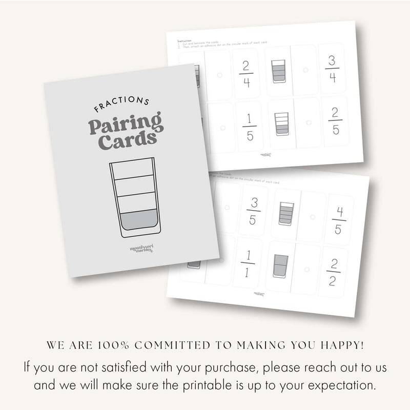 Fractions Pairing Cards Level 1