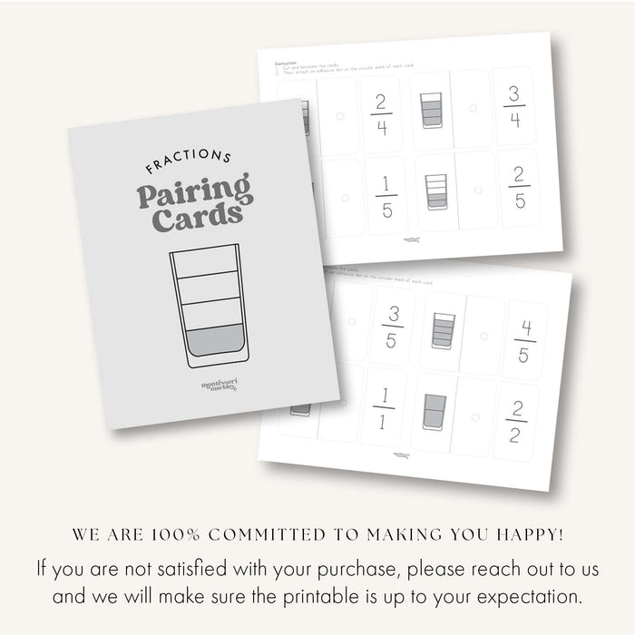 Fractions Pairing Cards Level 1
