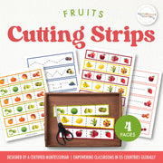 Fruits cutting strips for fine motor and plant-based learning