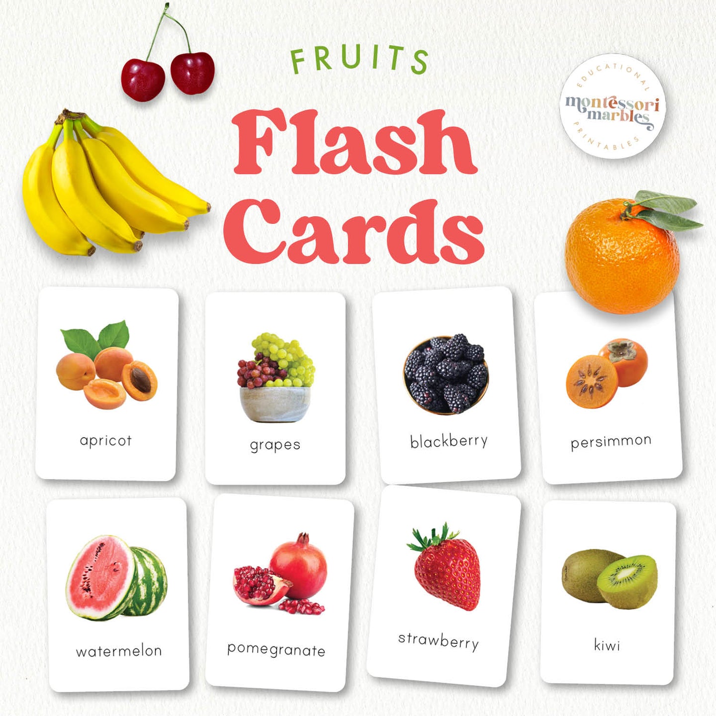 Fruits Flash Cards