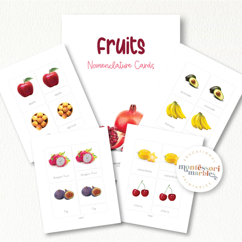 Fruits Nomenclature Cards