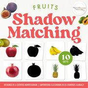 Fruits shadow matching activity for visual discrimination — ages 3-6