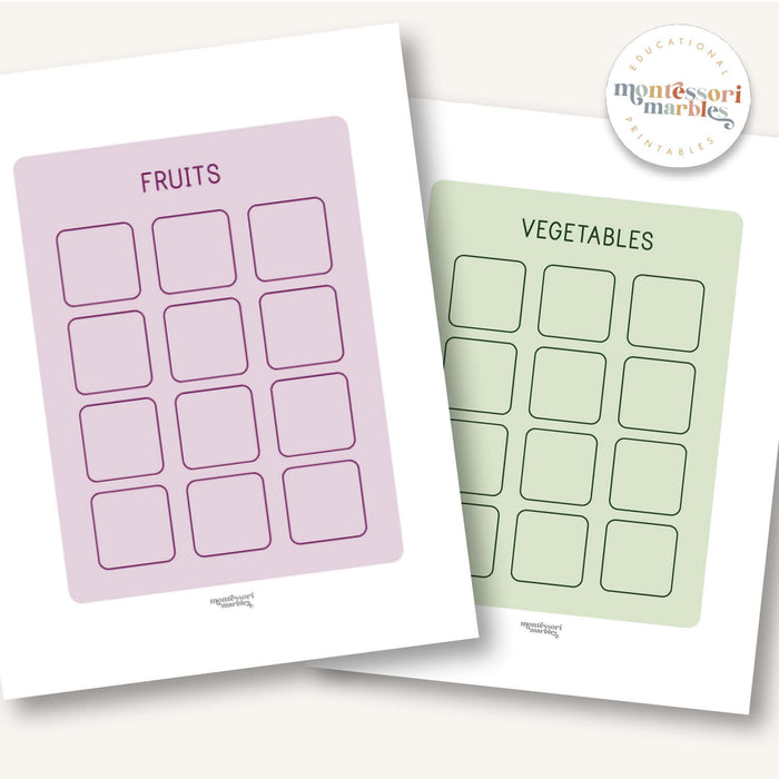 Fruits & Vegetables Sorting Cards