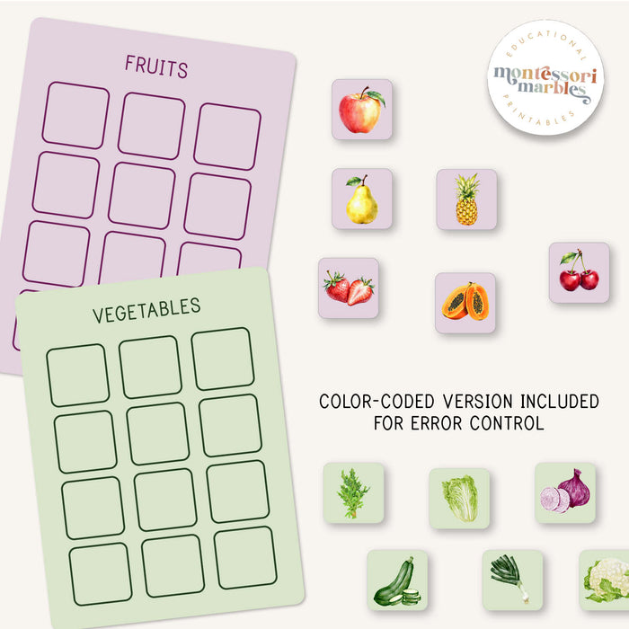 Fruits & Vegetables Sorting Cards