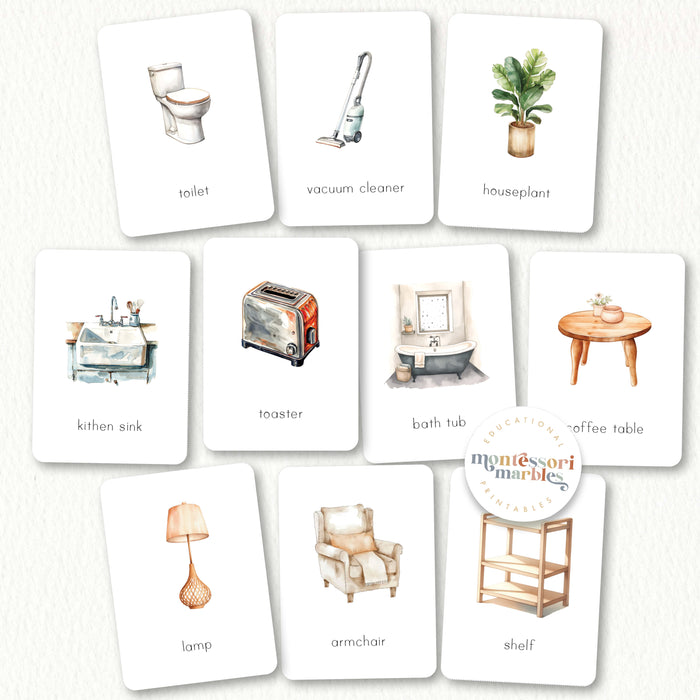 Home Objects: Furniture & Appliances Flash Cards