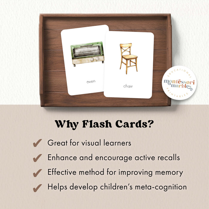 Home Objects: Furniture & Appliances Flash Cards
