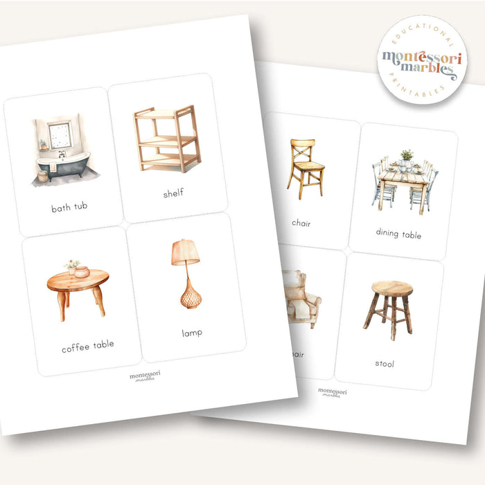 Home Objects: Furniture & Appliances Flash Cards