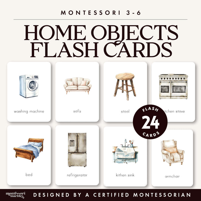 Home Objects: Furniture & Appliances Flash Cards