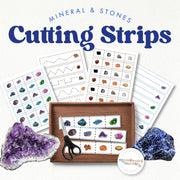 Minerals cutting strips for fine motor skills — ages 3-6