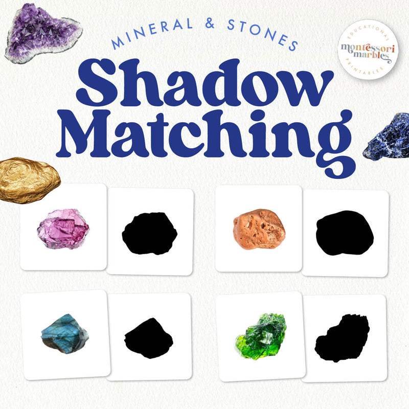 Minerals shadow matching activity for geology learning