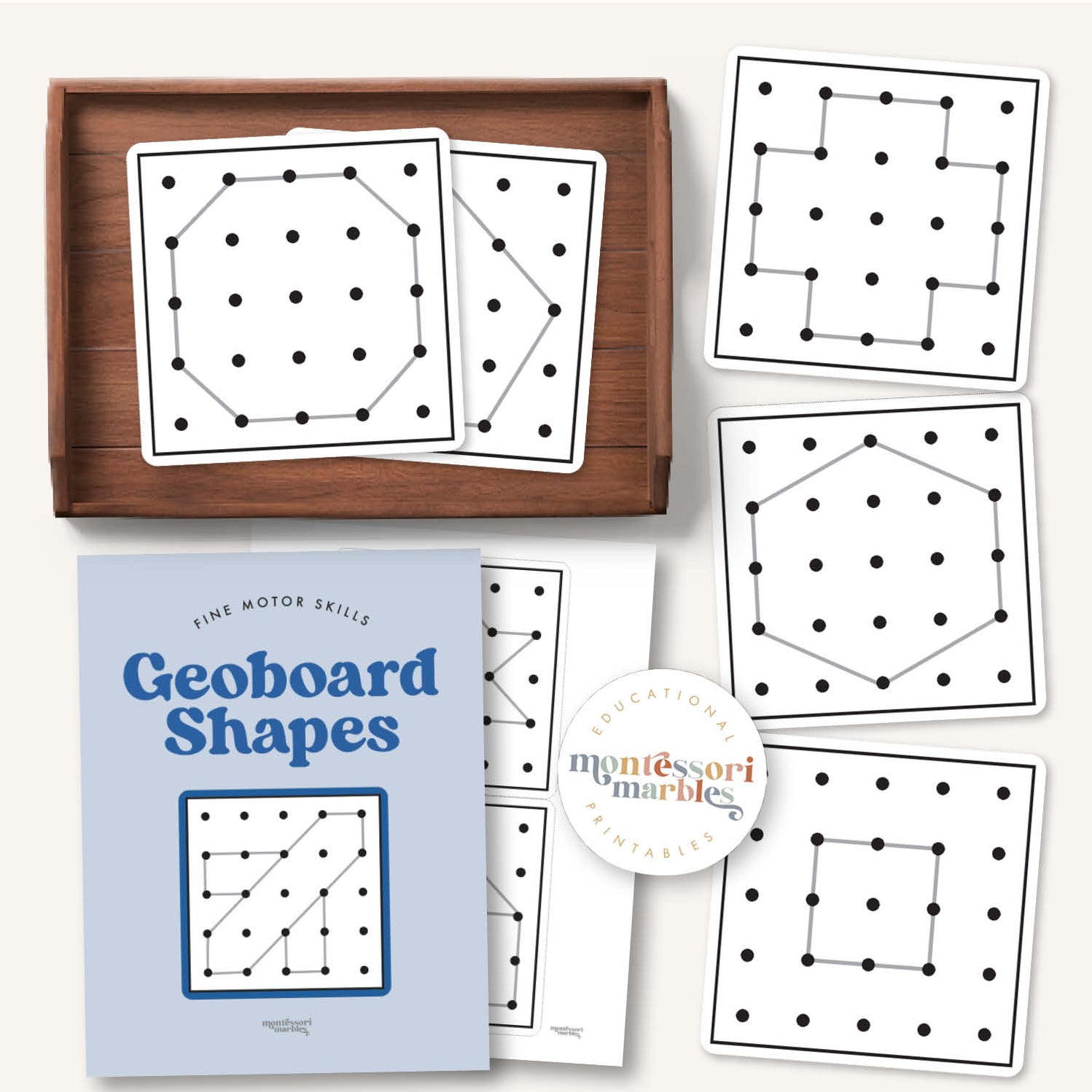 Geoboard Shape Cards Printable PDF | Fine Motor | Ages 3-6 — Montessori ...