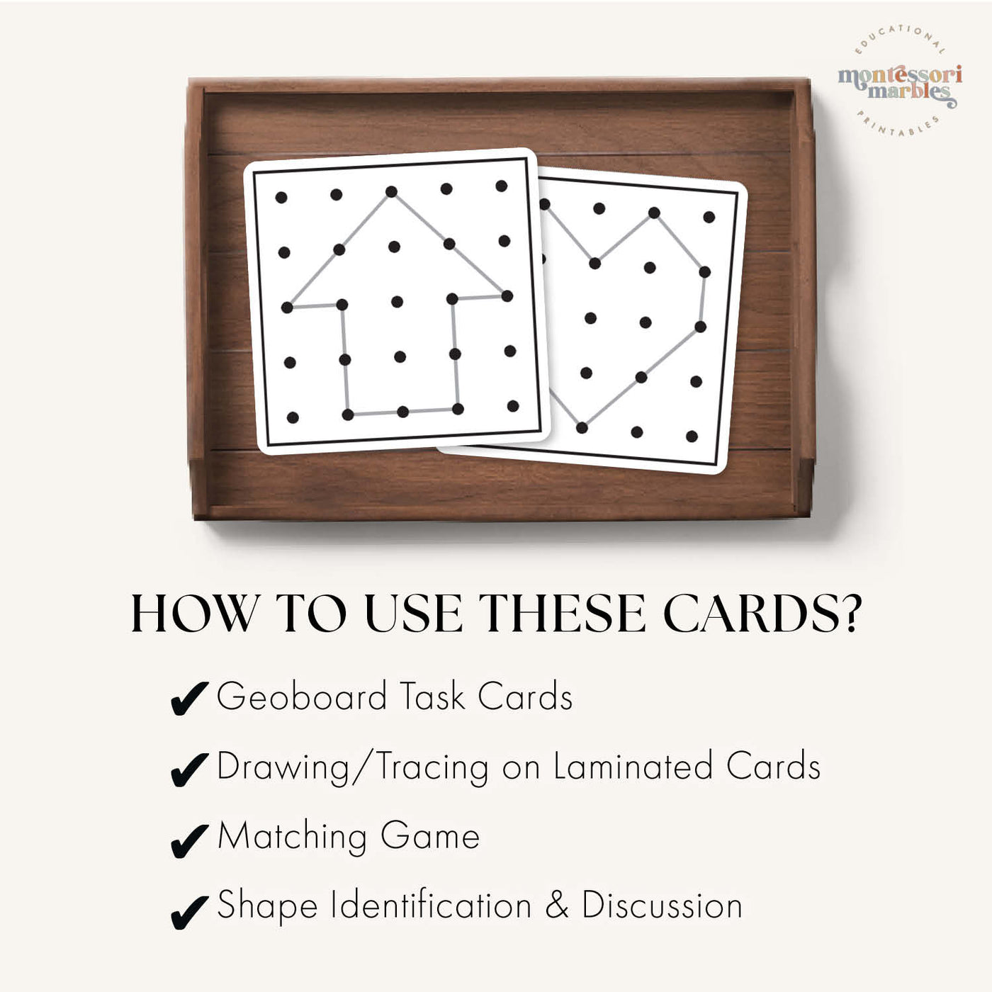 Geoboard Shape Cards Printable PDF | Fine Motor | Ages 3-6 — Montessori ...