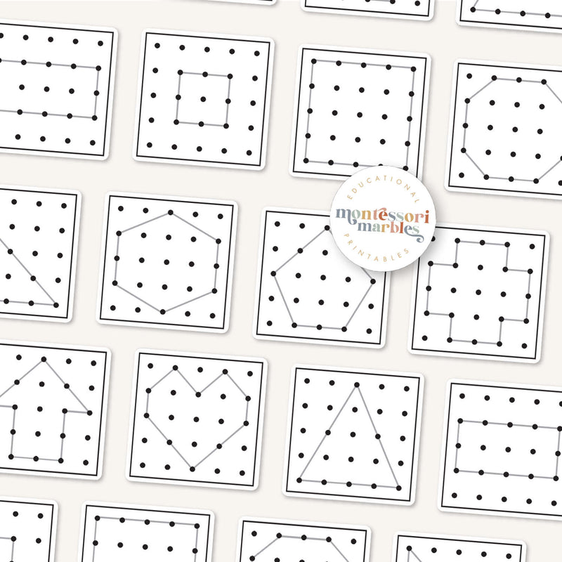 Geoboard Shapes Cards