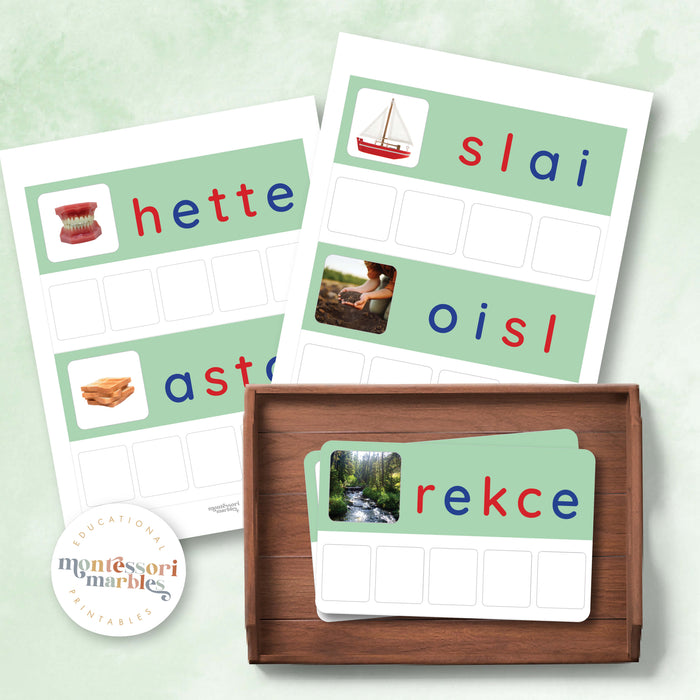 Montessori Green Series Jumbled Words