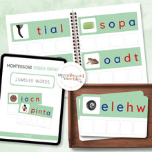 Load image into Gallery viewer, Montessori Green Series Jumbled Words

