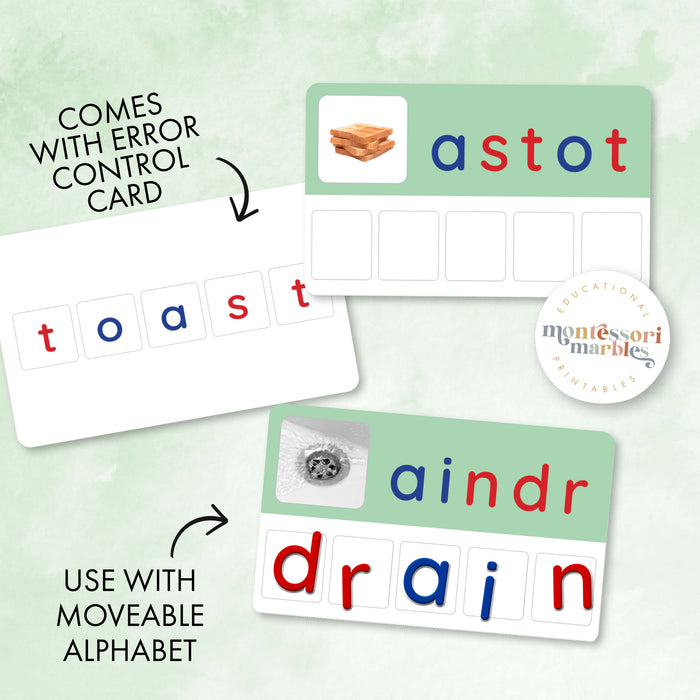 Montessori Green Series Jumbled Words