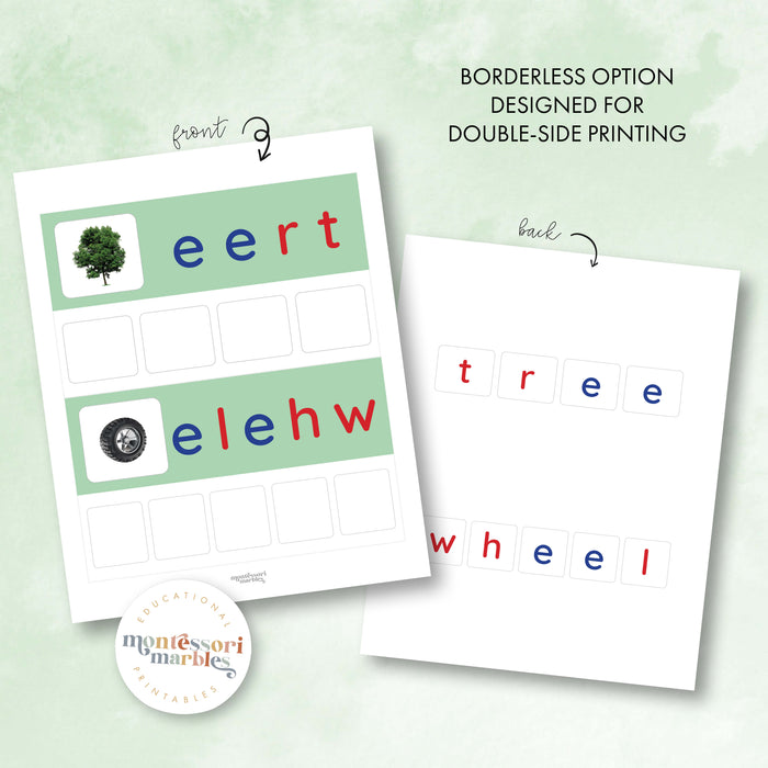 Montessori Green Series Jumbled Words