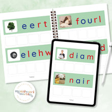 Load image into Gallery viewer, Montessori Green Series Jumbled Words
