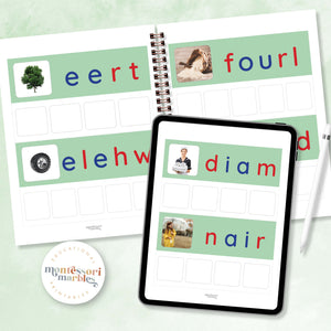 Montessori Green Series Jumbled Words