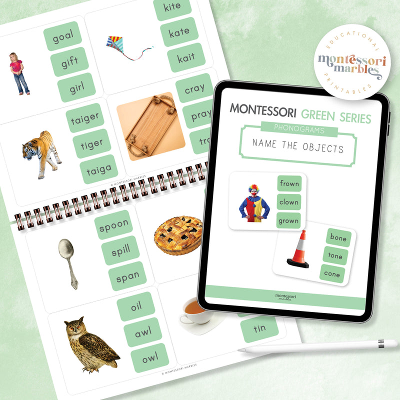 Montessori Green Series Name the Objects Phonograms