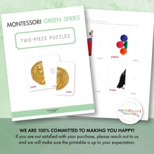 Load image into Gallery viewer, Montessori Green Series Two-Piece Puzzles
