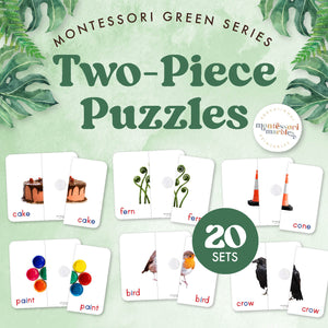 Montessori Green Series Two-Piece Puzzles