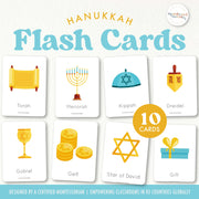 Hanukkah flash cards for holidays and culture — ages 3-6