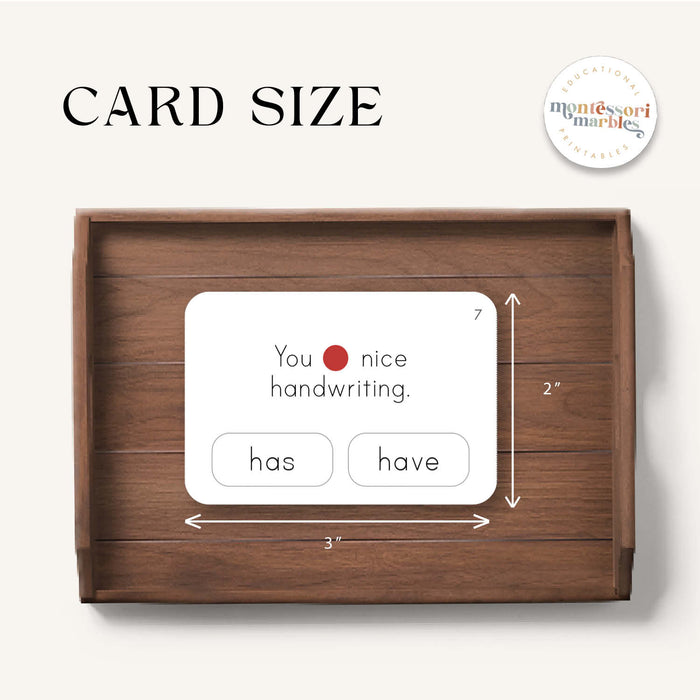 Verbs: Has and Have Clip Cards