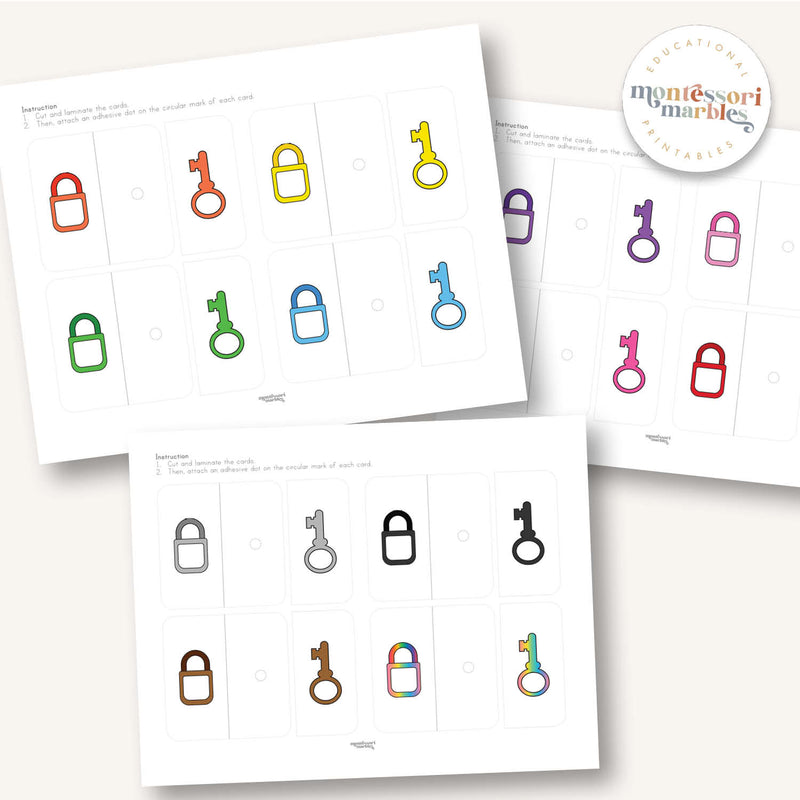 Keys & Locks Matching Cards
