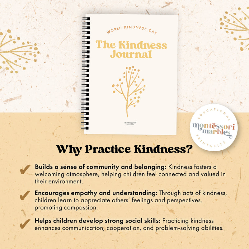Montessori-Inspired Kindness Journal for Kids Ages 5-9