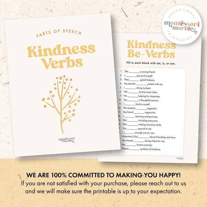 Kindness Verbs Worksheet