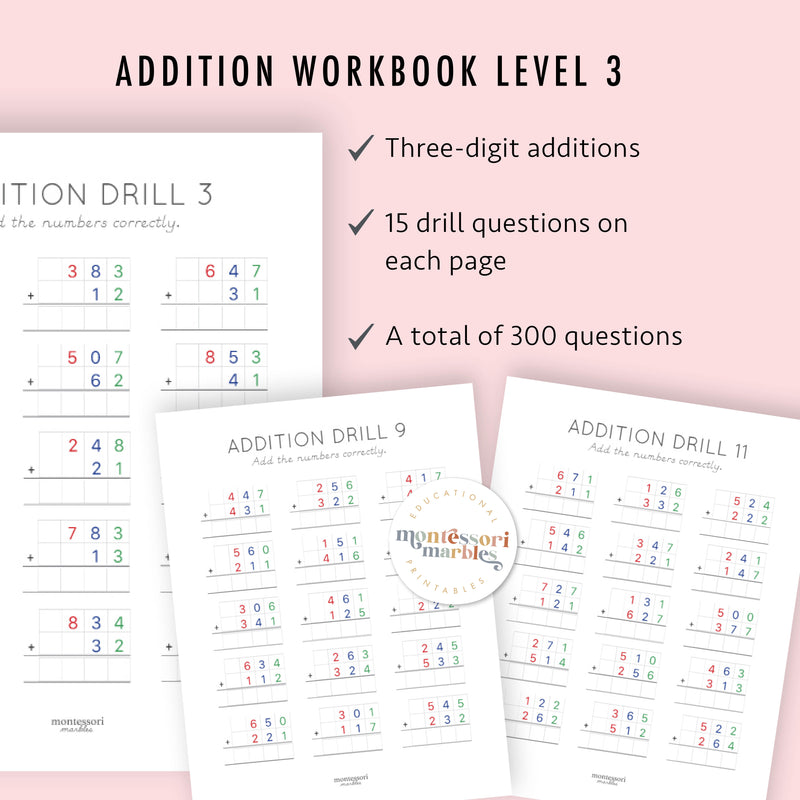 Addition Drills Workbook Bundle