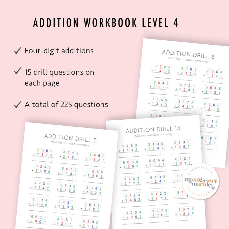 Addition Drills Workbook Bundle