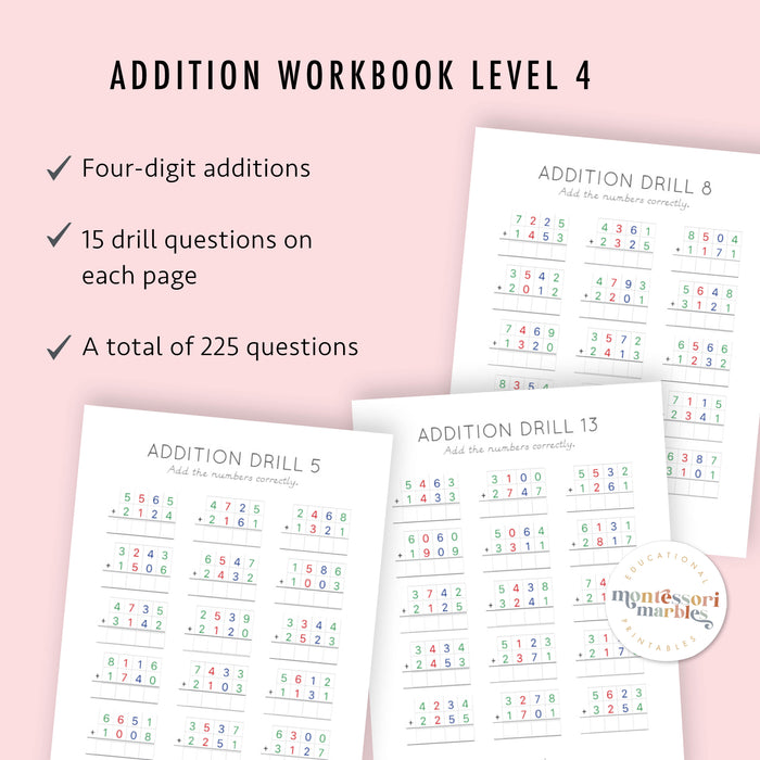 Addition Drills Workbook Bundle