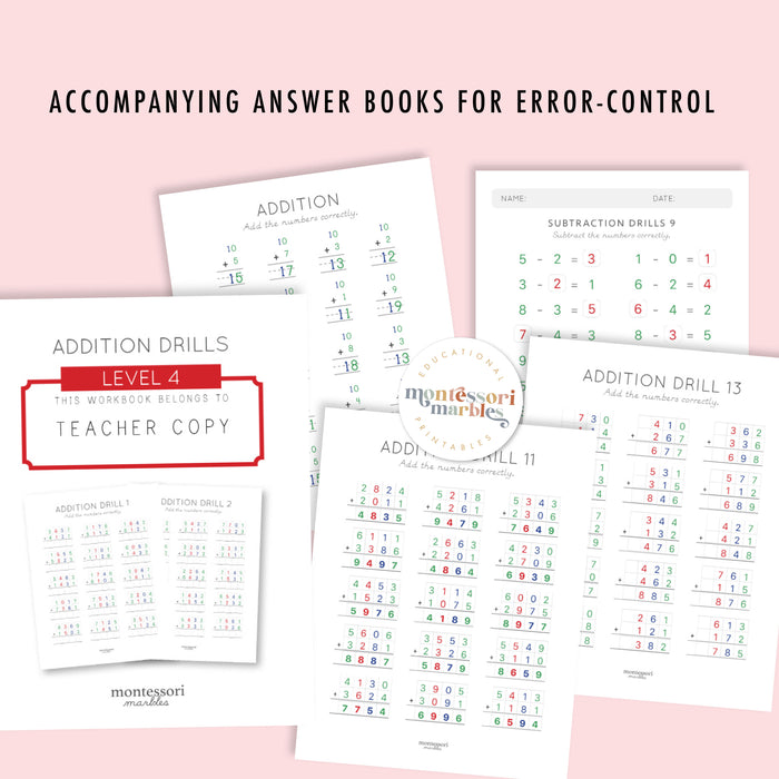 Addition Drills Workbook Bundle