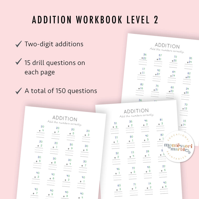 Addition Drills Workbook Bundle